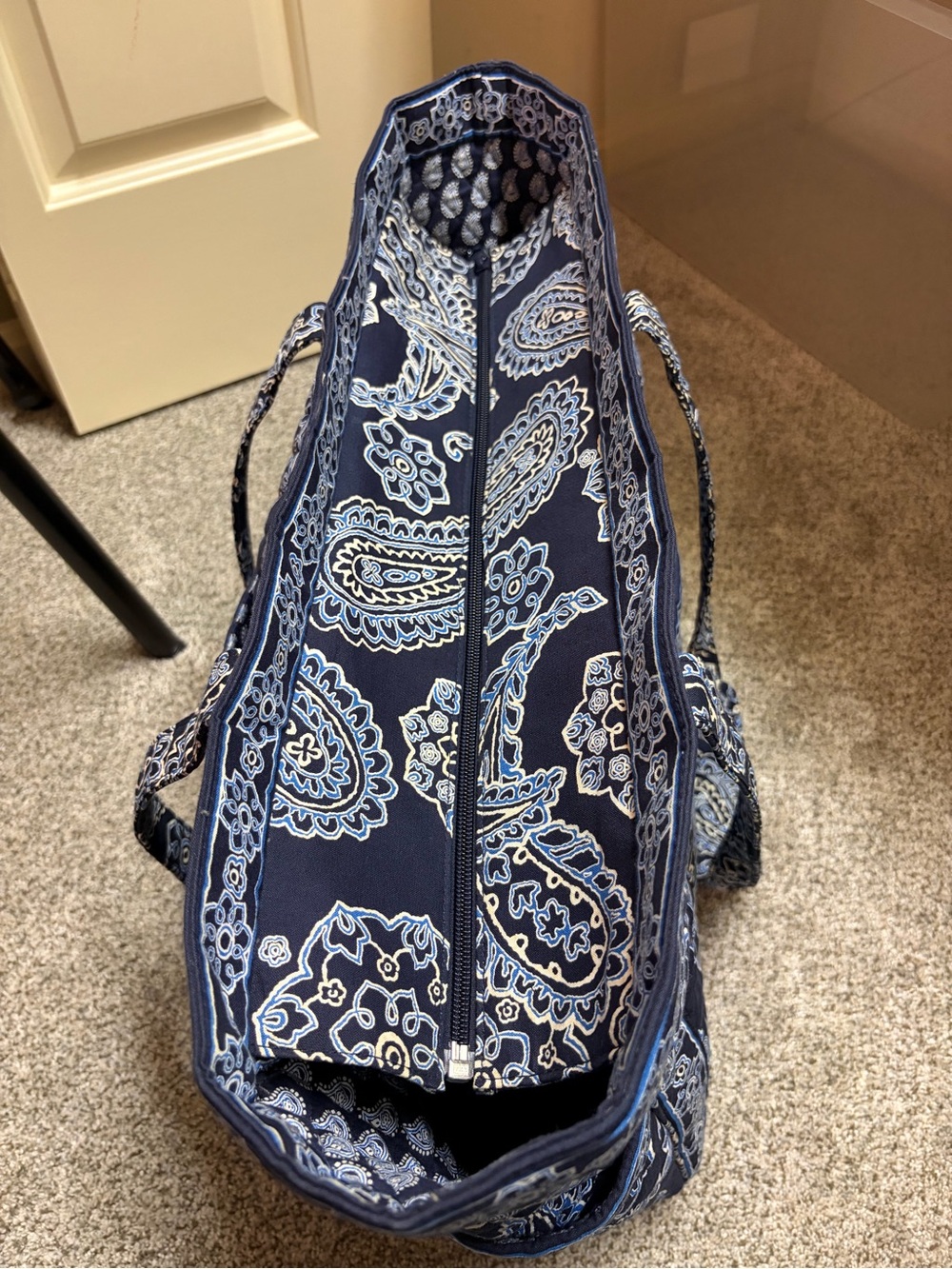 Vera Bradley Quilted Paisley Navy Travel Tote - Picture 10 of 14
